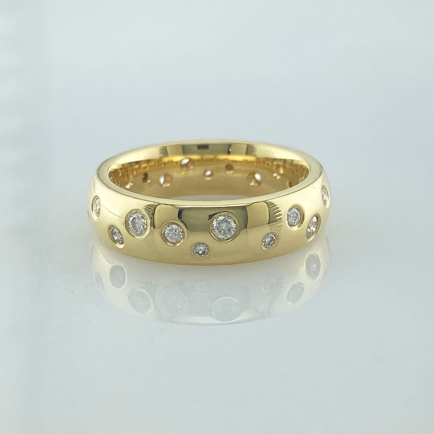 Scatter Diamond Set 18ct Yellow Gold 5mm Wedding Ring