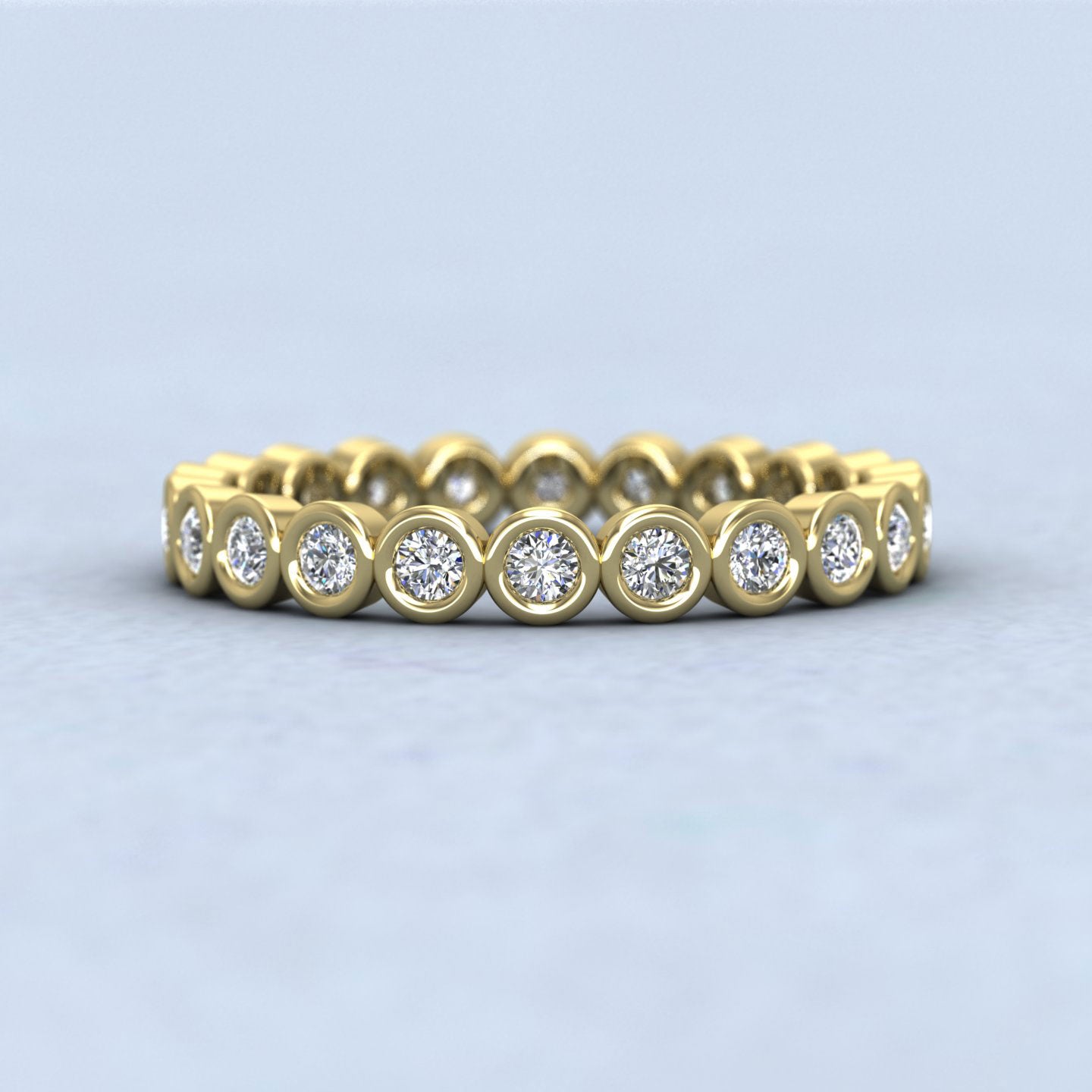 Full Set Diamond Ring In 9ct Yellow Gold 2.5mm Wide