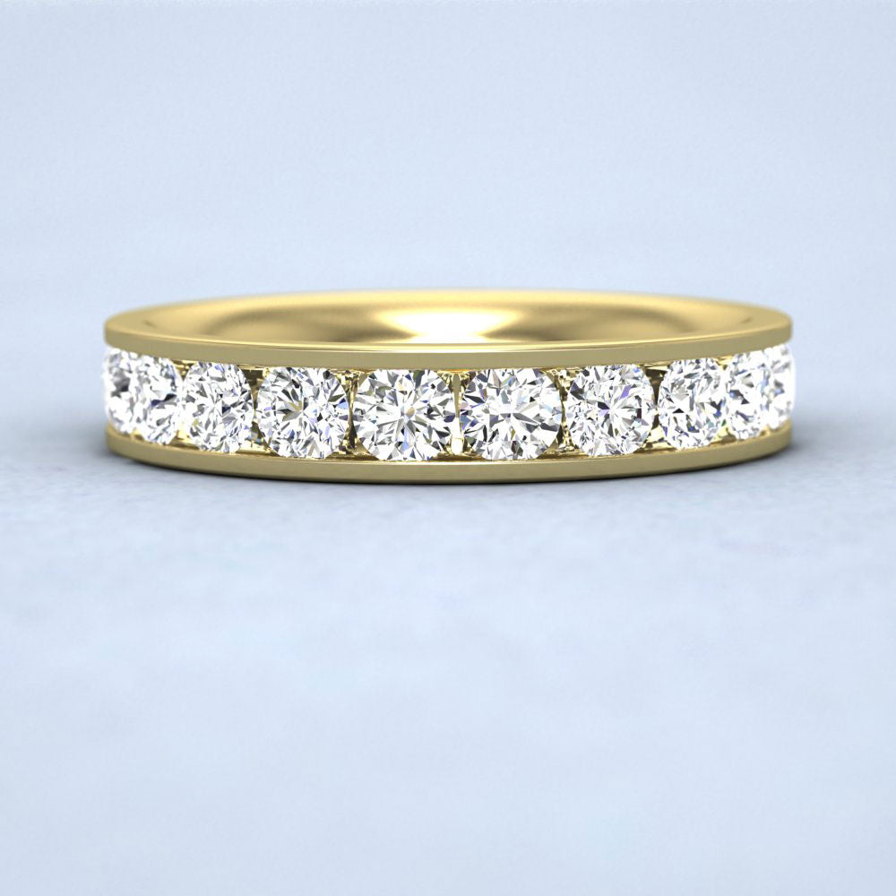 Full Channel Set 2ct Round Brilliant Cut Diamond 18ct Yellow Gold 4mm Ring