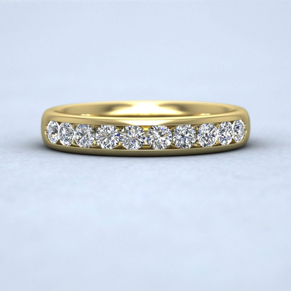 Ten Stone 0.5ct Channel Set Diamond 9ct Yellow Gold 3.5mm Ring