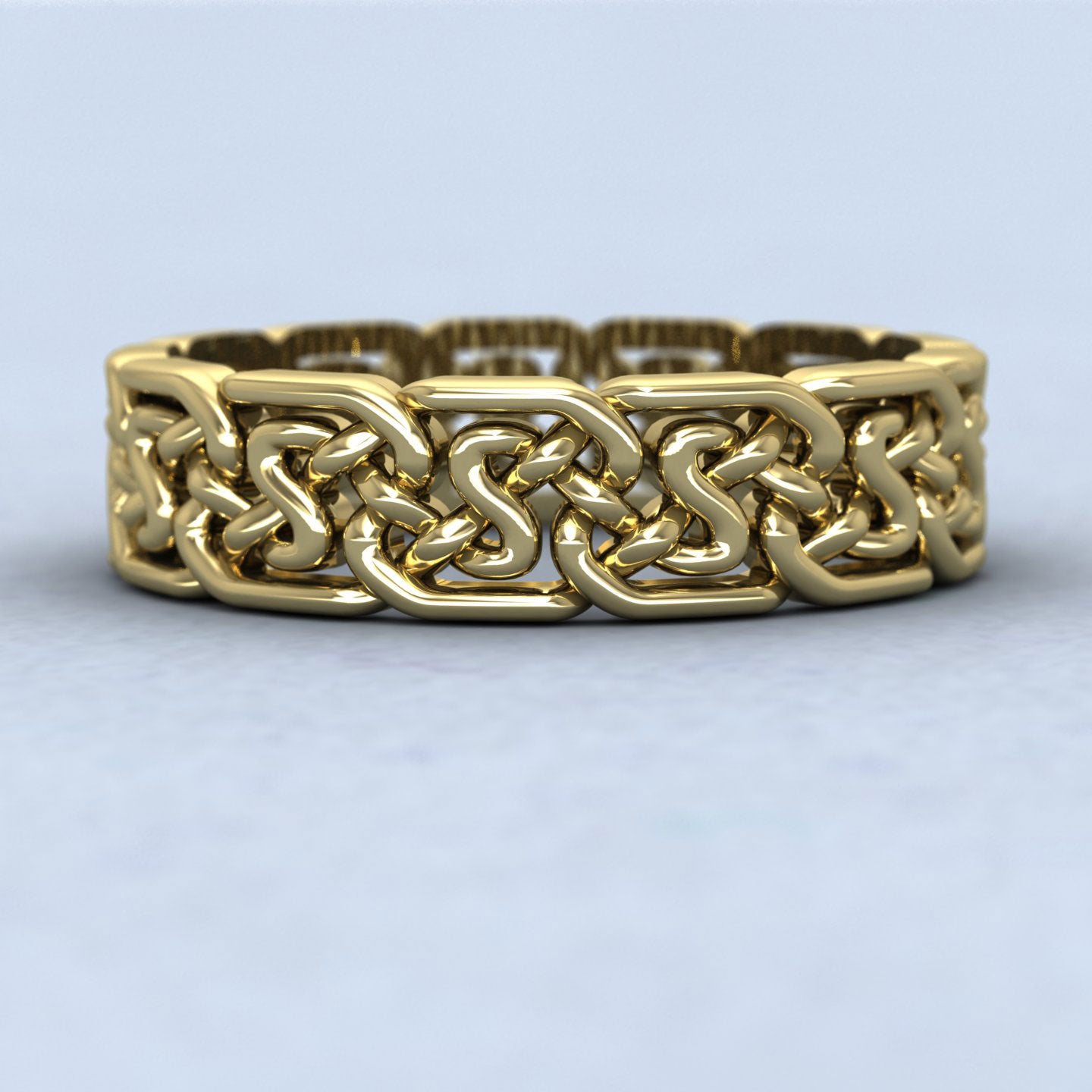 Open Celtic Patterned 9ct Yellow Gold 6mm Wedding Ring