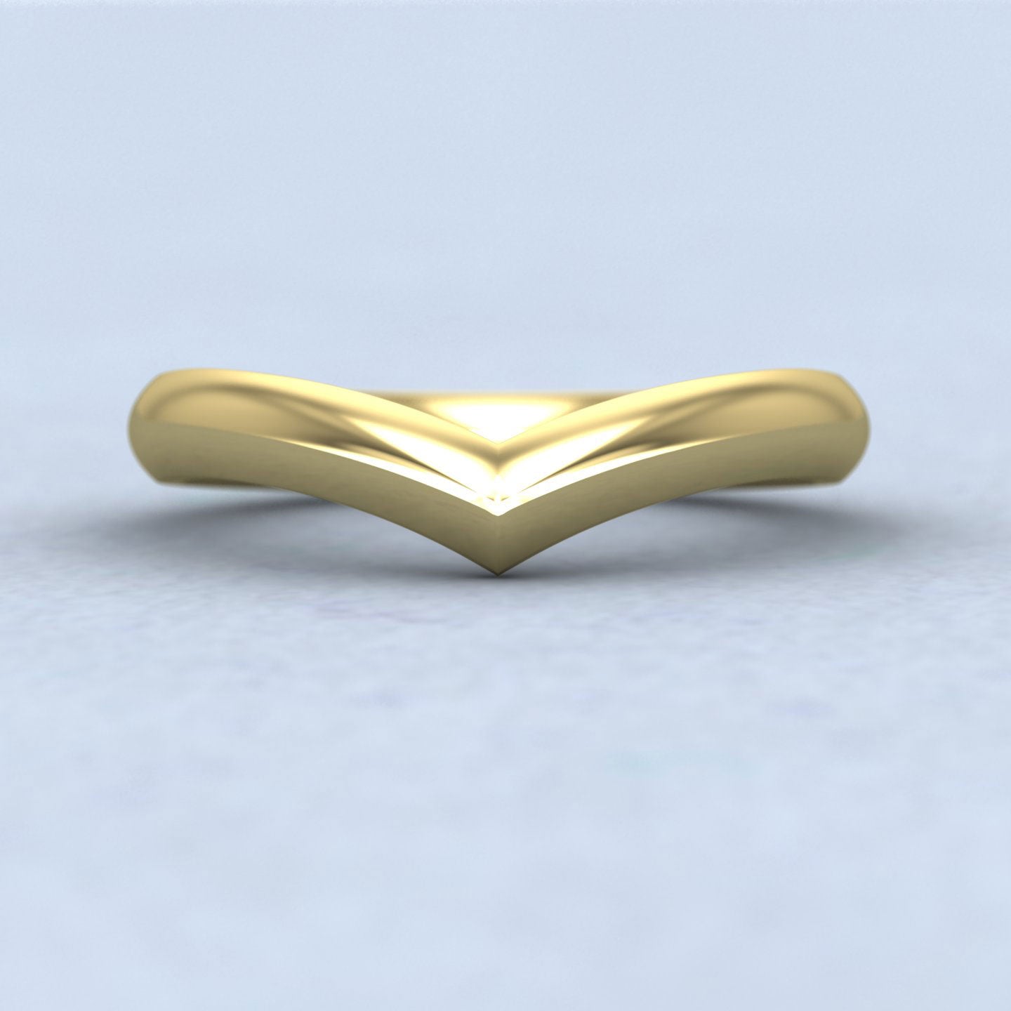 Wishbone Shaped 18ct Yellow Gold 3mm Wedding Ring