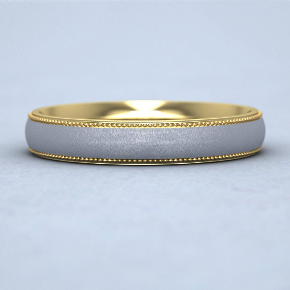 Two Colour 9ct Yellow And White Gold 4mm Wedding Ring