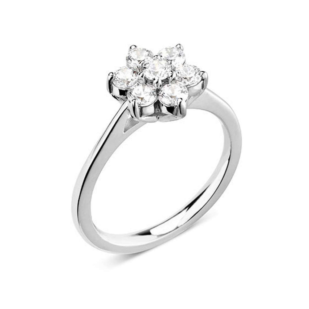 18ct White Gold Seven Stone Claw Set Diamond Ring