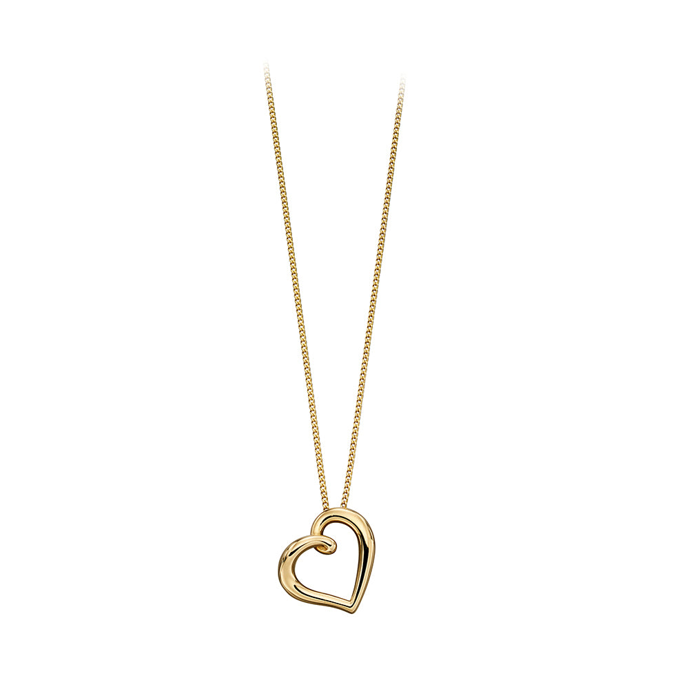 9ct Yellow Gold Twirly Heart Pendant