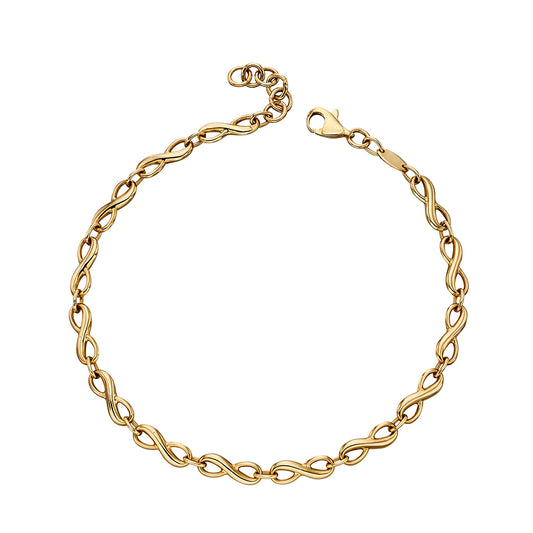 9ct Yellow Gold Figure of Eight Link Bracelet
