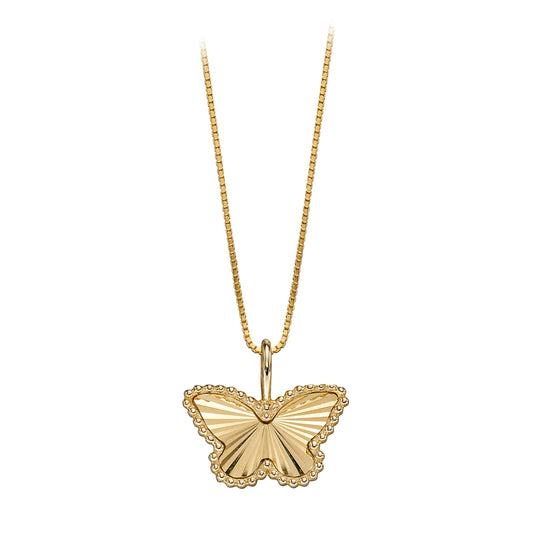 9ct Yellow Gold Butterfly Silouette