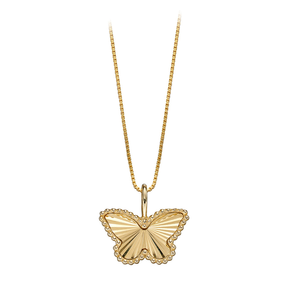 9ct Yellow Gold Butterfly Silhouette