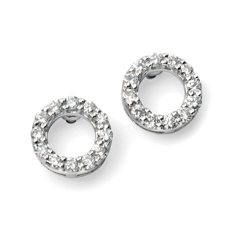 9ct White Gold Diamond Set Earrings