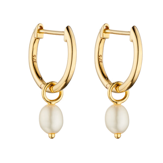 9ct Yellow Gold Pearl Set Earrings
