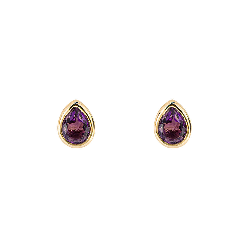 Teardrop Amethyst Set Earrings In Sterling Silver