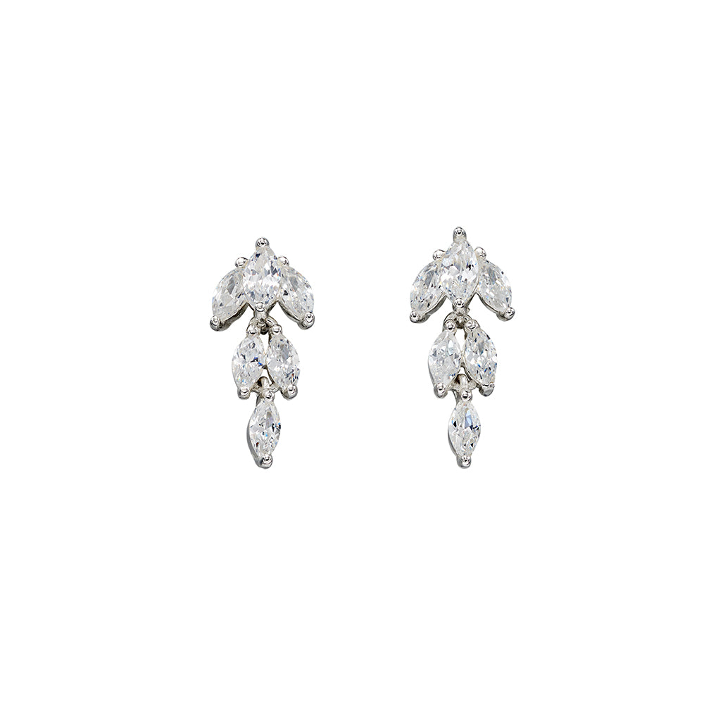 Cubic Zirconia Set Earrings In Sterling Silver