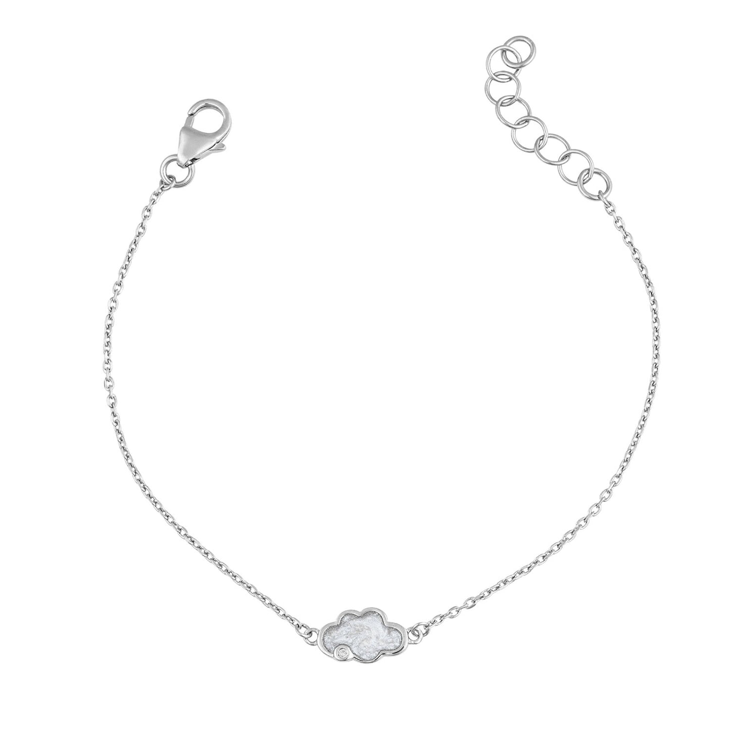 Sterling Silver Diamond Set Cloud Bracelet 