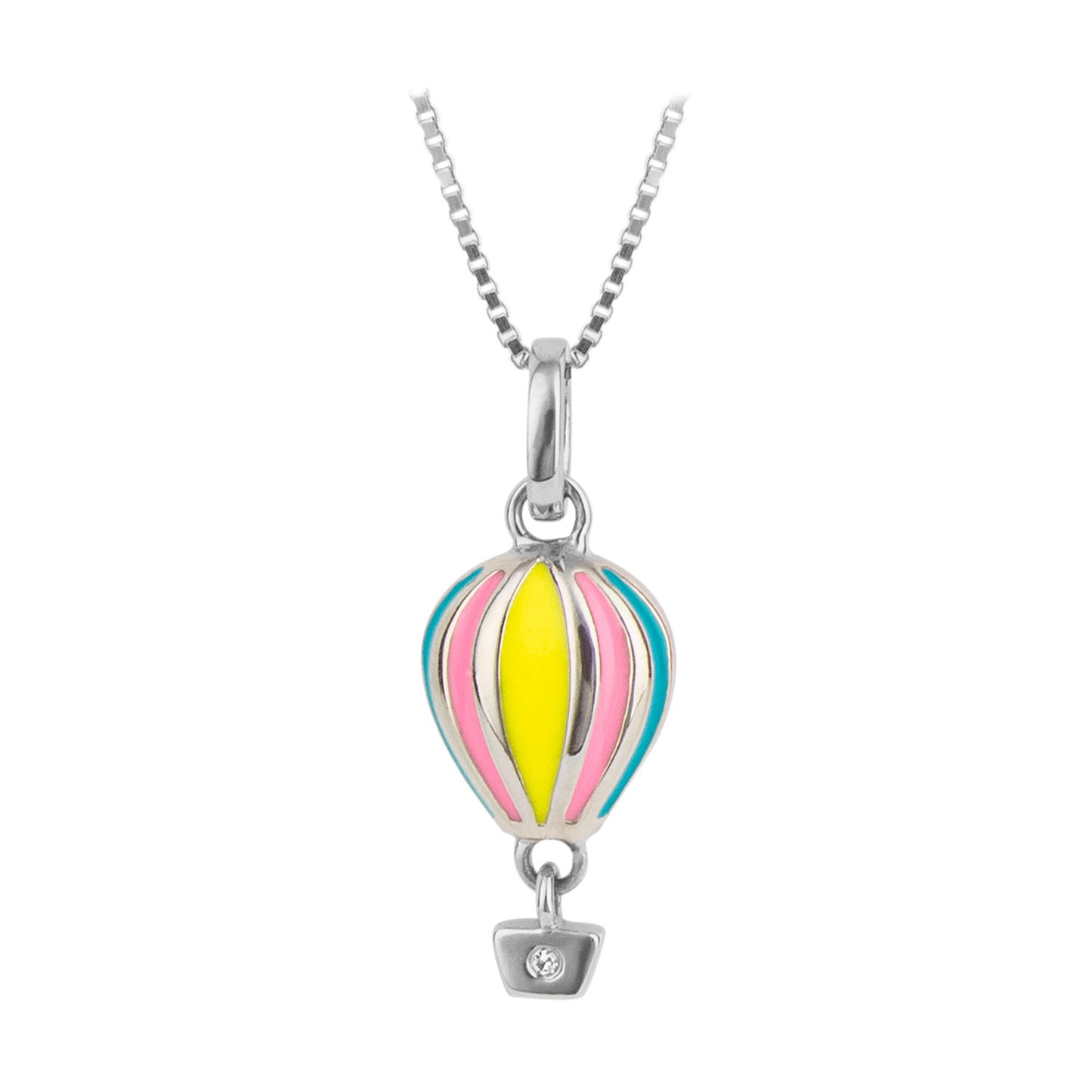 Sterling Silver Diamond Set Balloon Pendant