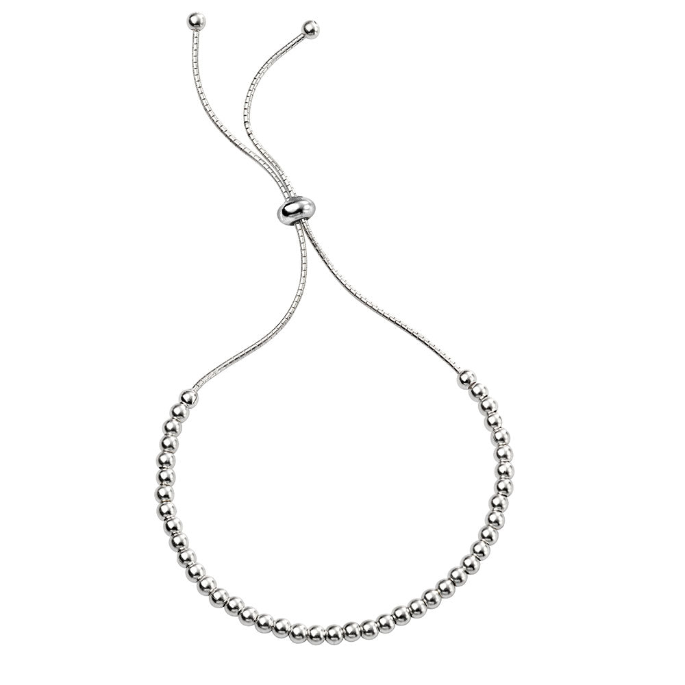 Adjustable Bead Bracelet In Sterling Silver