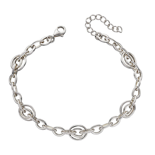 Oval Link Bracelet In Sterling Silver