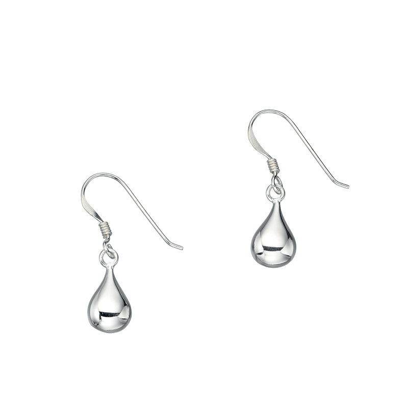 Teardrop Dropper Earrings In Sterling Silver