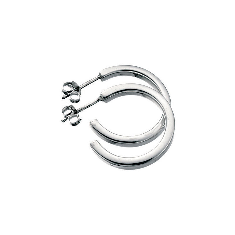 Medium, Plain Cuff Earrings In Sterling Silver