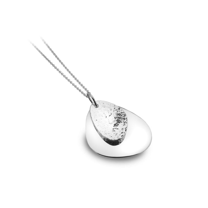 Silver Double Pebble Charm Pendant