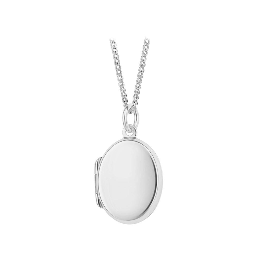 Plain Oval Locket In Sterling Silver