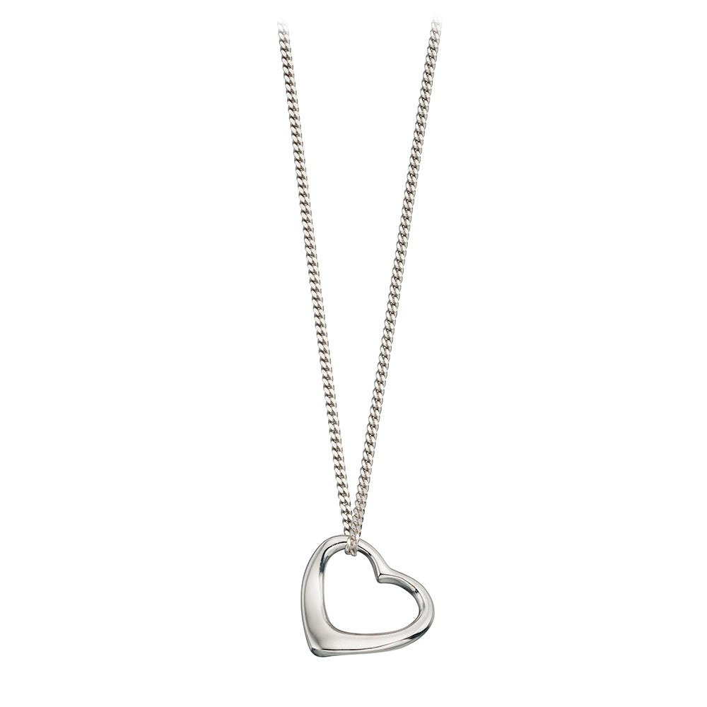Floating Heart Pendant In sterling Silver –