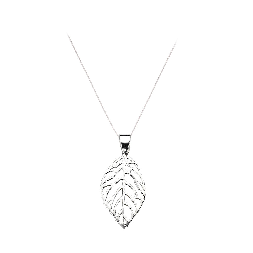 Sterling Silver Open Leaf Pendant