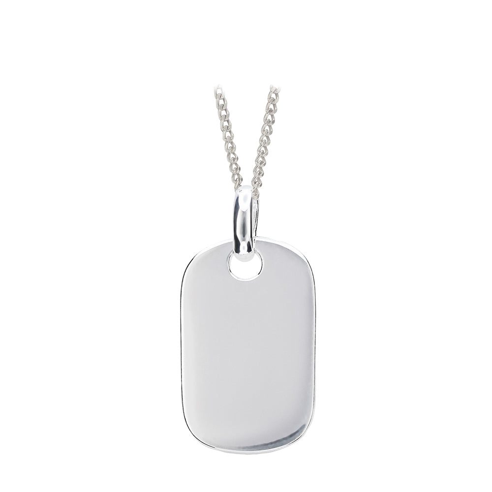 Plain Sterling Silver Dog Tag Pendant