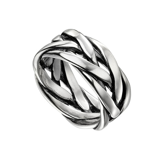 Flat Weave Ring In Sterling Silver