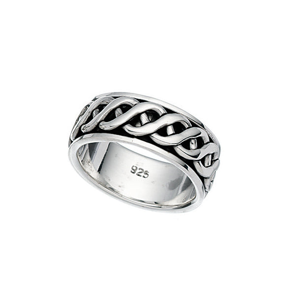 Sterling Silver Open Celtic Spinner Ring