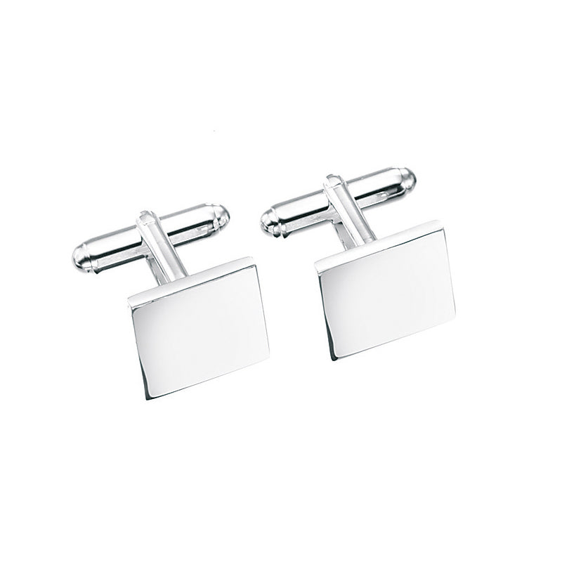Sterling Silver Plain Cufflinks With A Swivel T Fixing.