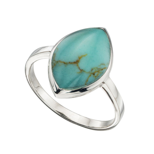 Turquoise Set Ring In Sterling Silver