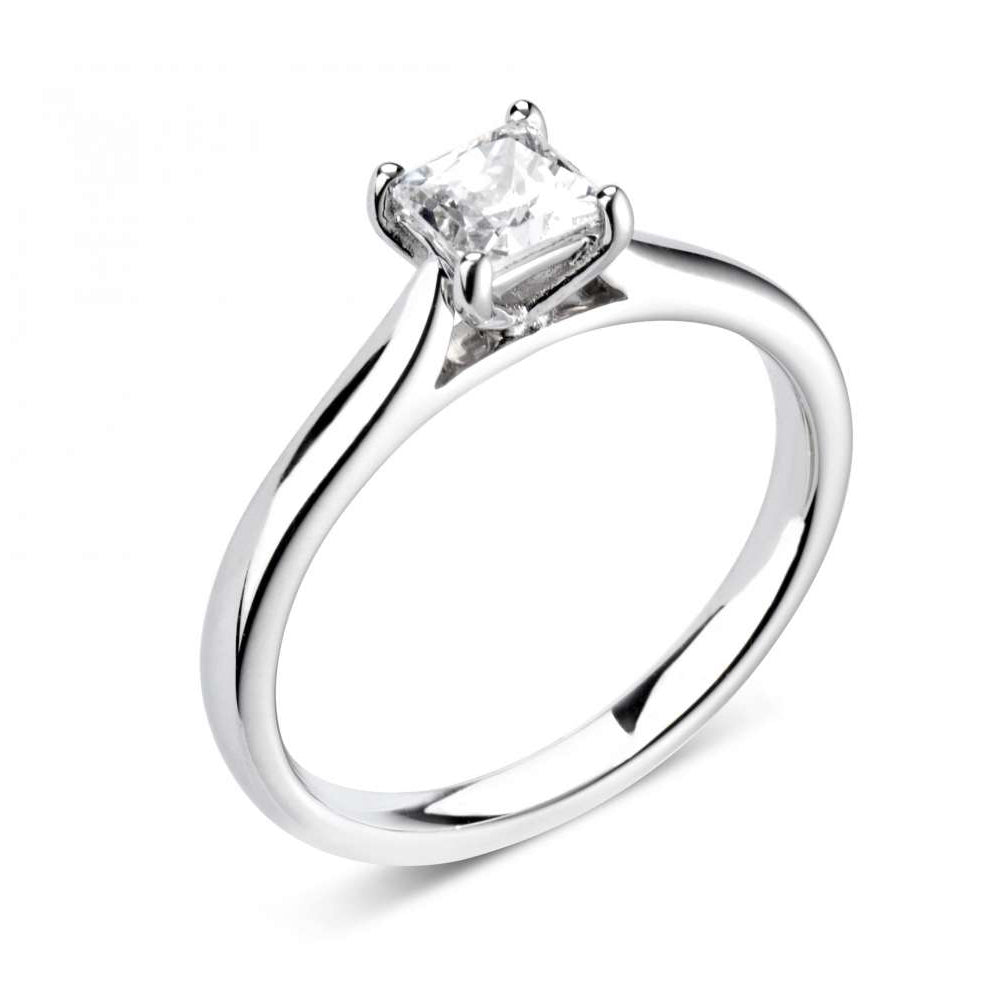 Square solitaire hot sale engagement ring