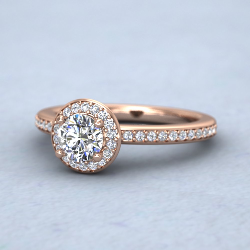 9ct Rose Gold Halo Diamond Set Ring