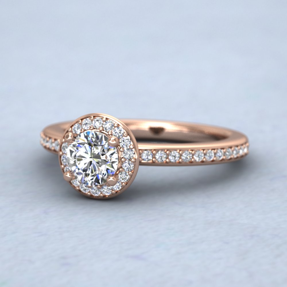 18ct Rose Gold Halo Diamond Set Ring