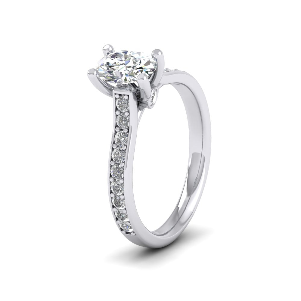 Diamond shoulder set engagement on sale rings