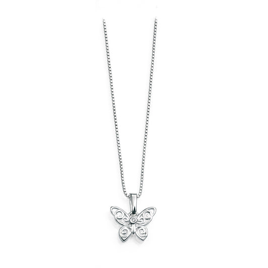 Sterling Silver diamond Set Butterfly Pendant