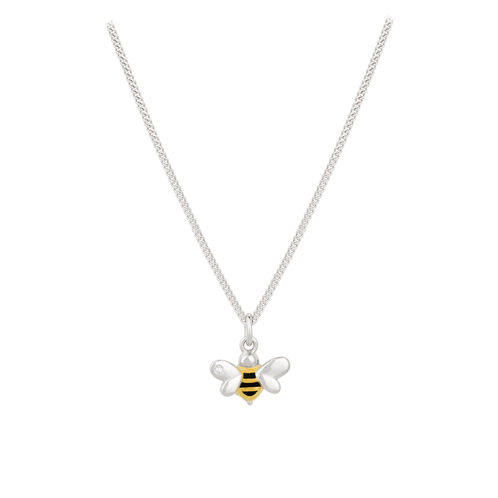 Sterling Silver Diamond Set Bee Pendant