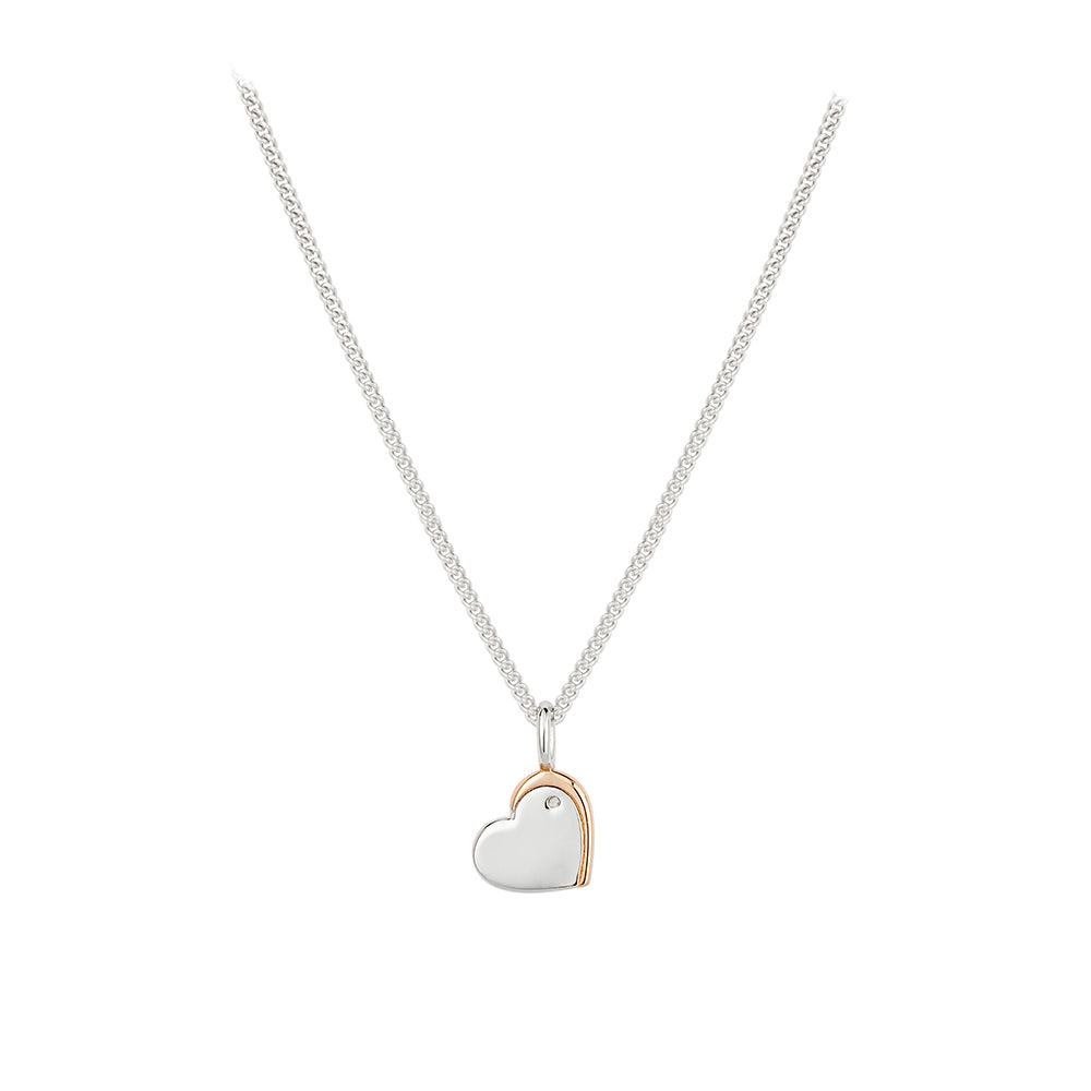 Sterling Silver Diamond Set Heart Pendant