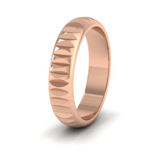 <p>9ct Rose Gold Cut Leaf Across Pattern Wedding Ring.  5mm Wide </p>