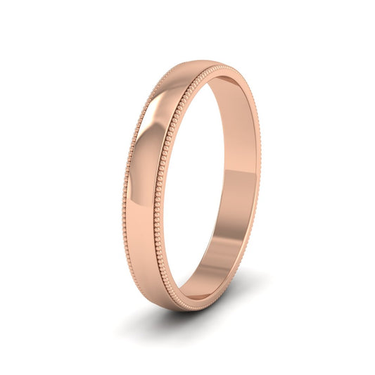 Millgrained Edge 9ct Rose Gold 3mm Wedding Ring