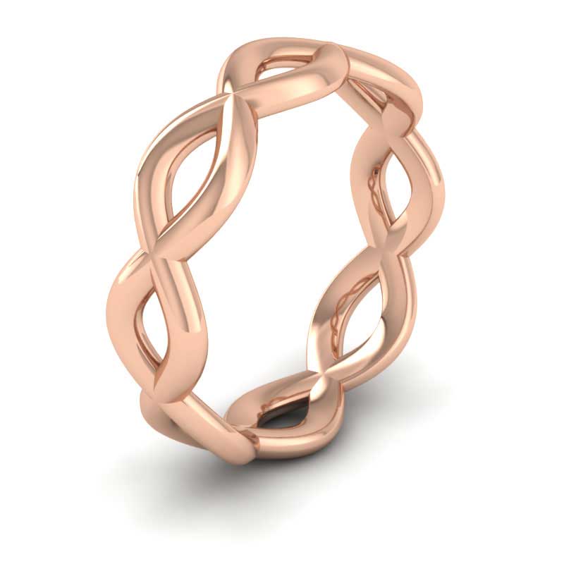 <p>Double Twist Wedding Ring In 18ct Rose Gold.  6mm Wide </p>