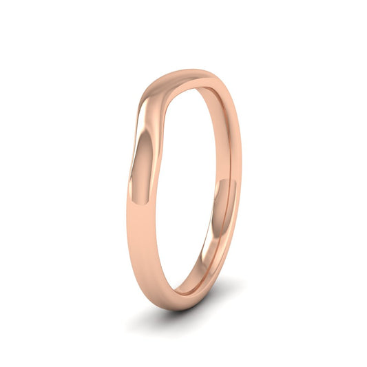 <p>9ct Rose Gold Curved To Fit Plain Wedding Ring.  225mm Wide And Court Shaped For Comfortable Fitting.  Suitable For Fitting Next To Single Stone Rings Where The Stone And Setting Protrude Up To 1.5mm Away From The Edge Of The Ring.</p>