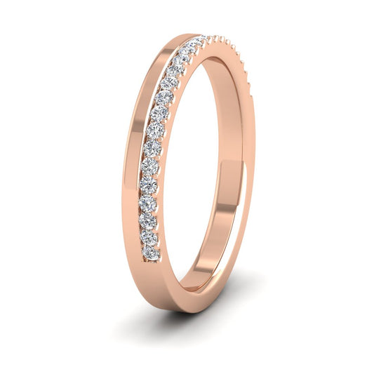 <p>9ct Rose Gold Asymmetric Half Claw Set Diamond Ring (0.23ct) .  25mm Wide And Court Shaped For Comfortable Fitting</p>