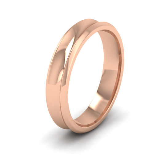 Concave 18ct Rose Gold 4mm Wedding Ring