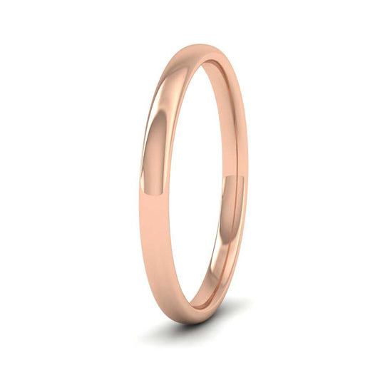 9ct Rose Gold 2mm Cushion Court Shape (Comfort Fit) Classic Weight Wedding Ring