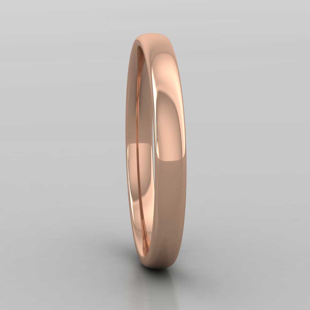 9ct Rose Gold 2.5mm Cushion Court Shape (Comfort Fit) Classic Weight Wedding Ring Right View
