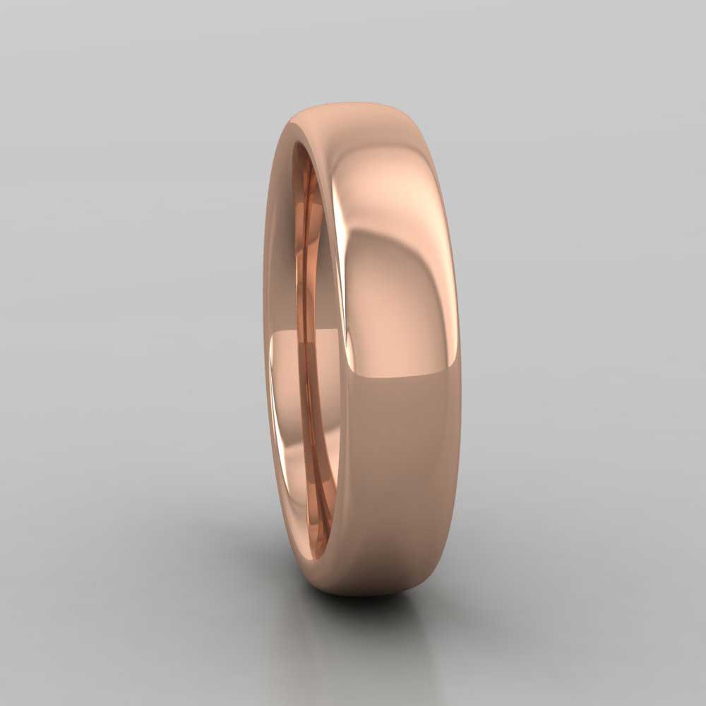 18ct Rose Gold 5mm Cushion Court Shape (Comfort Fit) Super Heavy Weight Wedding Ring Right View