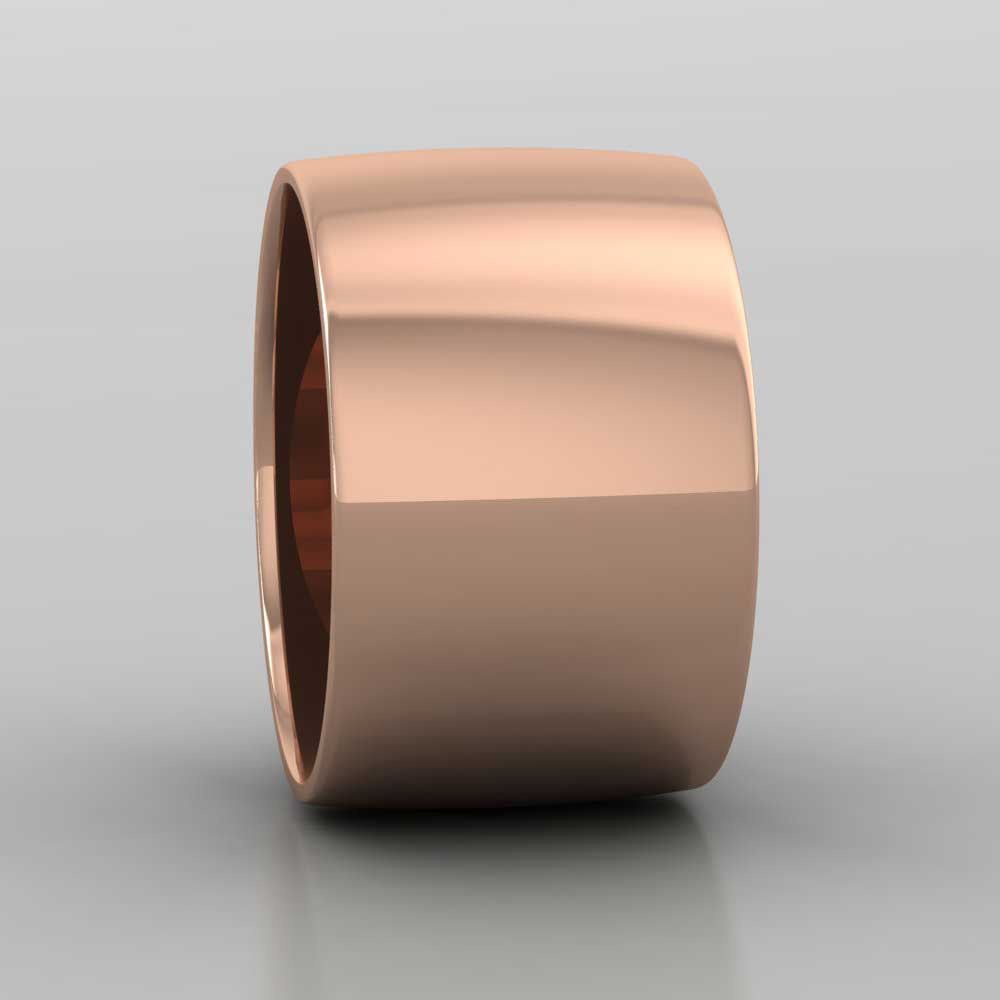 18ct Rose Gold 12mm D shape Classic Weight Wedding Ring Right View