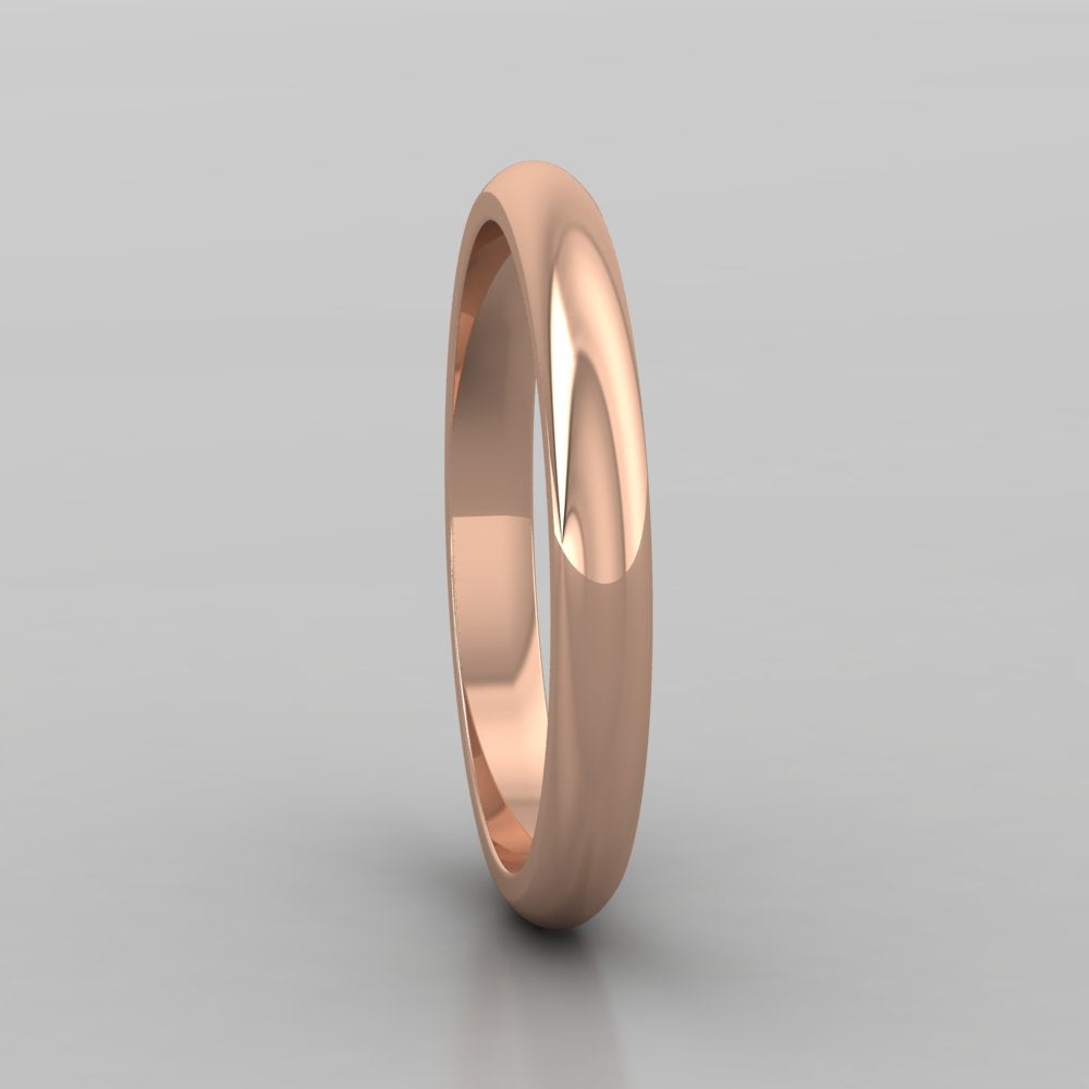 9ct Rose Gold 2mm D shape Super Heavy Weight Wedding Ring Right View