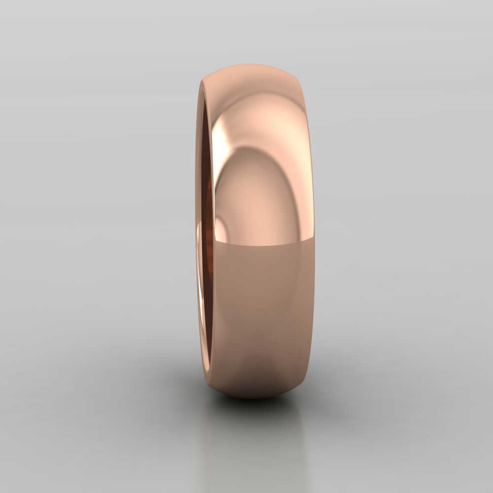 9ct Rose Gold 6mm D shape Super Heavy Weight Wedding Ring Right View